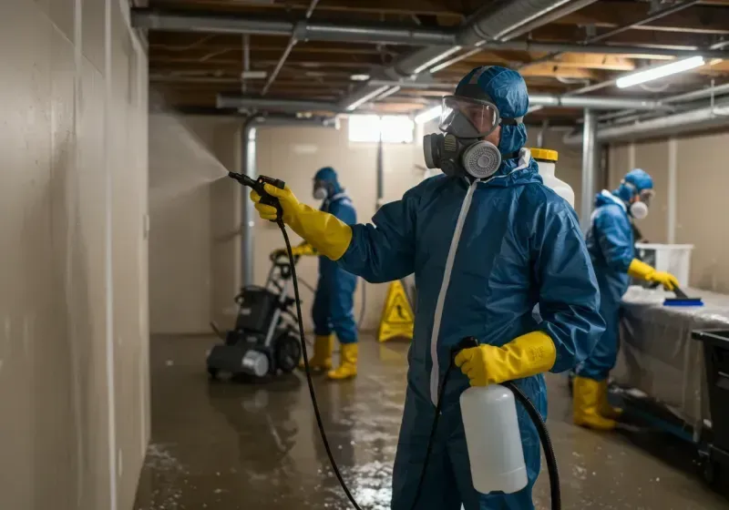 Basement Sanitization and Antimicrobial Treatment process in Sistersville, WV