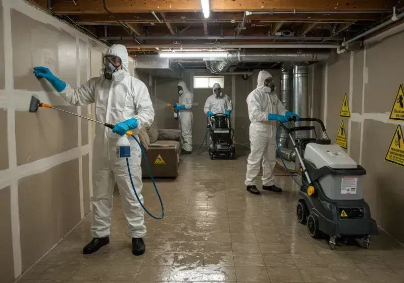 Basement Moisture Removal and Structural Drying process in Sistersville, WV